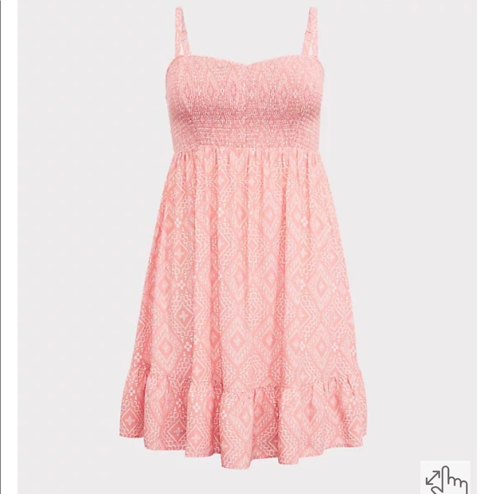 Torrid ORANGE PEACH DIAMOND CHALLIS SKATER DRESS plus size 2 (18/20) NWT